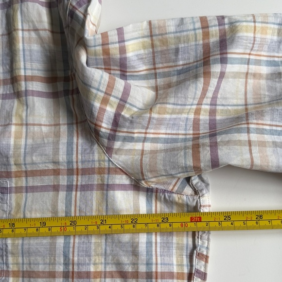 Frank & Eileen Eileen Relaxed Button-Up Shirt in Sand Purple Plaid M Medium - Picture 4 of 11
